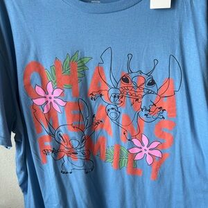 Target Blue and Pink Short Sleeve Tee with Floral Motif